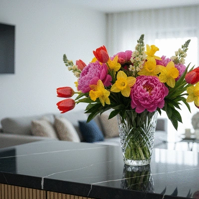 Beautifully arranged Mother's Day flower bouquet with mixed blooms